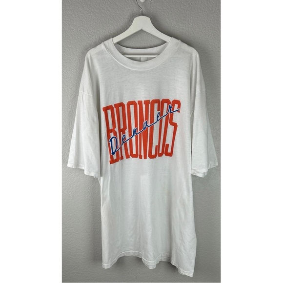 Vintage 90s Denver Broncos Single Stitch Tee, size XXL - Picture 1 of 5